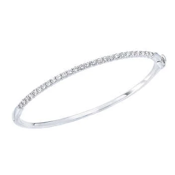 1 Carat Round Brilliant Diamond Bangle Bracelet - Image 2