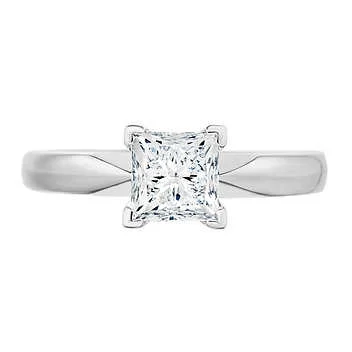 1 Carat Princess Cut Diamond Solitaire Ring - Image 2