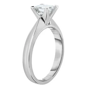 1 Carat Princess Cut Diamond Solitaire Ring - Image 3