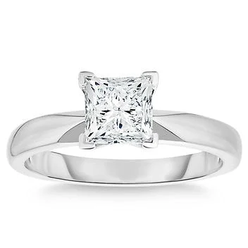 1 Carat Princess Cut Diamond Solitaire Ring