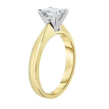 1 Carat Princess Cut Diamond Solitaire Ring - Image 6