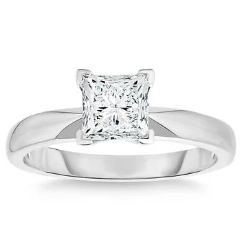 1 Carat Princess Cut Diamond Solitaire Ring - Image 7