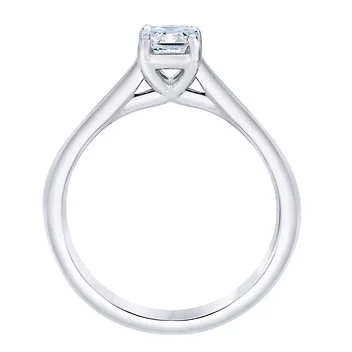 1 Carat Emerald Cut Diamond Solitaire Ring - Image 2