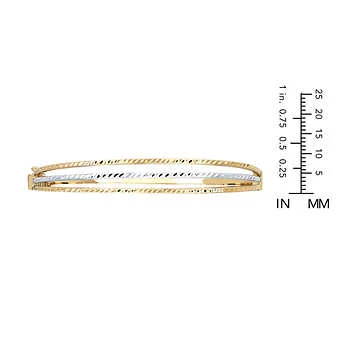 Polished Two-tone Triple Row Gold Bangle - Image 5