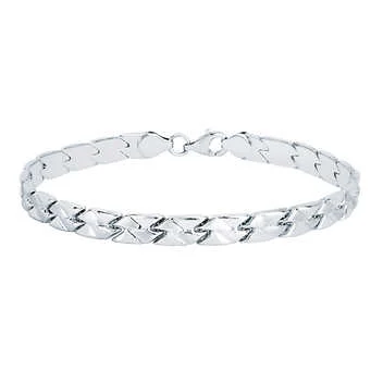 Polished Satin Finish White Gold Bracelet - Image 2