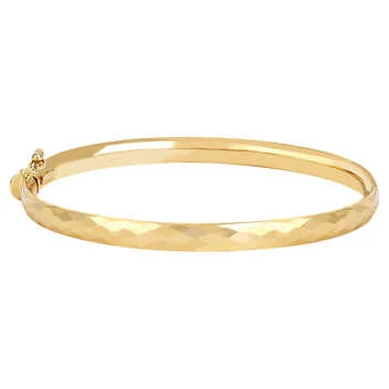 Diamont Pattern Gold Bangle - Image 2