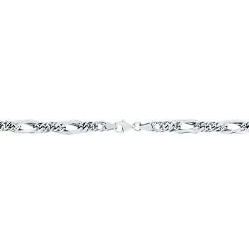 Curb Link White Gold Bracelet - Image 4