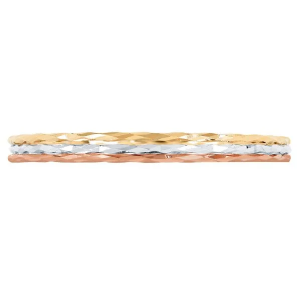 3 Piece Tri-tone Twisted Gold Bangle - Image 3