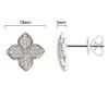 0.26 Carat Clover Shaped Round Diamond Stud Earrings - Image 4