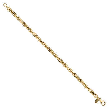 Polished Oval Link Gold Bracelet - Image 3