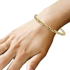 Polished Oval Link Gold Bracelet