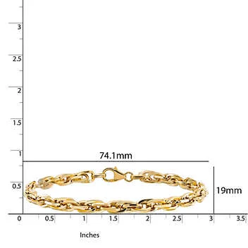 Polished Oval Link Gold Bracelet - Image 5