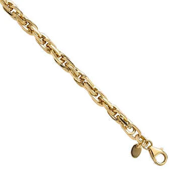 Polished Oval Link Gold Bracelet - Image 4