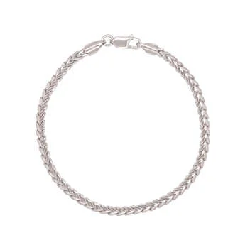 Men's White Gold Box Chain Bracelet - Image 2