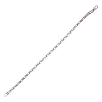 Men's White Gold Box Chain Bracelet - Image 3