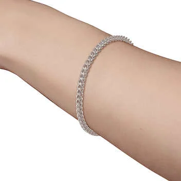 Men's White Gold Box Chain Bracelet - Image 4